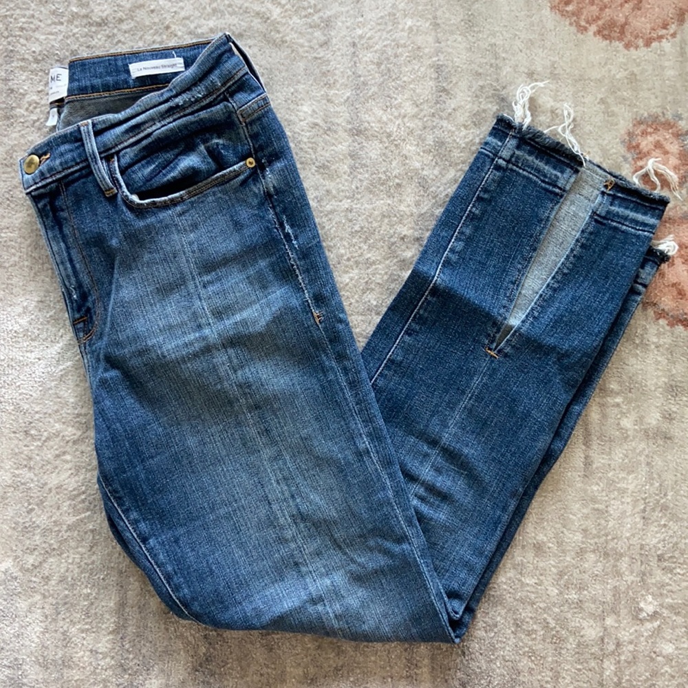 Frame Denim Le Nouveau Straight with front slit